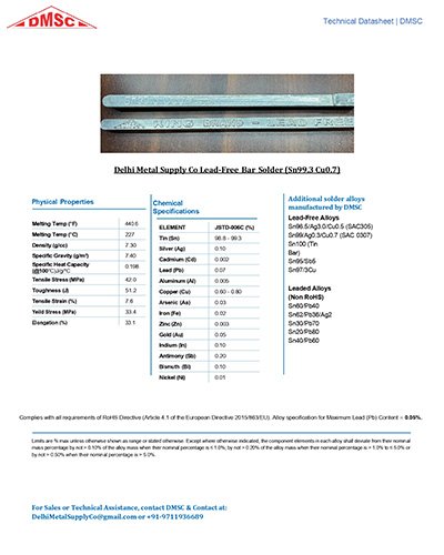 Lead Free Solder Bar Technical